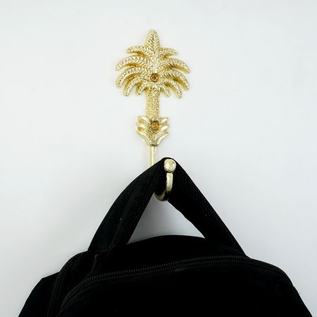 Handmade Golden Palm Tree Iron Wall Hook