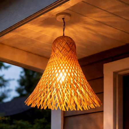 Handmade Bamboo Bell Shape Pendant Lamp