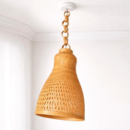 Handmade Bamboo Cone Pendant Lamp Shade