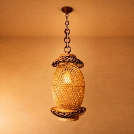 Handmade Bamboo Round Hanging Lantern Lamp