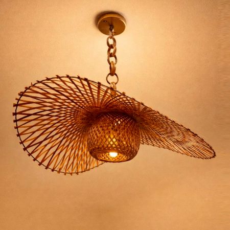 Handcrafted Bamboo Spiral Pendant Lamp