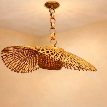 Handcrafted Bamboo Spiral Pendant Lamp