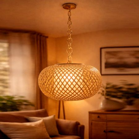 Handmade Bamboo Dome Pendant Lamp Shade