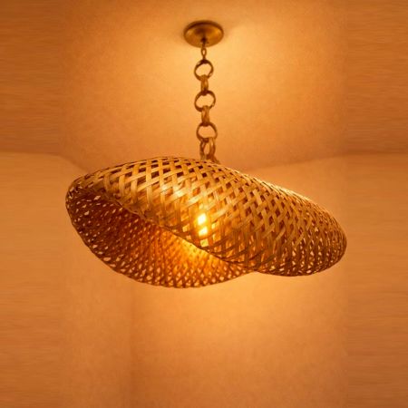 Handcrafted Bamboo Wave Pendant Lamp