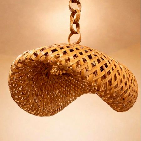 Handcrafted Bamboo Wave Pendant Lamp