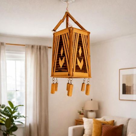 Handmade Bamboo Hanging Lantern for Home Decor
