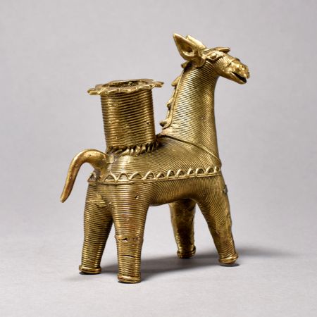 Handmade Brass Horse Candle Holder in Fine Tribal Art