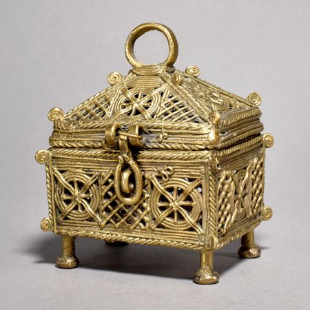 Vintage Handmade Brass Jewelry Box for Antique Collection Storage
