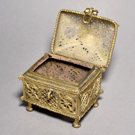 Vintage Handmade Brass Jewelry Box for Antique Collection Storage
