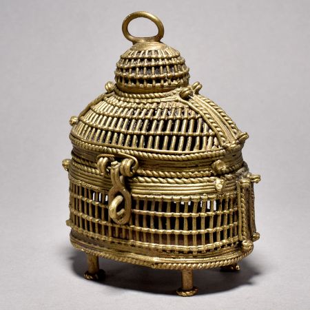 Handcrafted Brass Jewelry Box in Vintage Finish with Jali Work