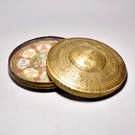 Handcrafted Brass Jain Navpad Siddhachakra Travel Box