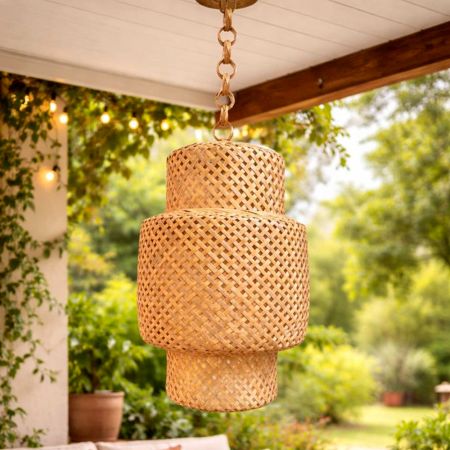 Handmade Bamboo Tiered Pendant Lamp Shade