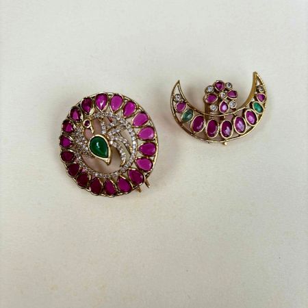 Handmade Brass Metal Jewellery Sun Moon Stud Earrings