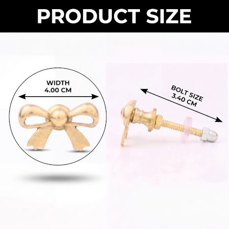 6 Pieces Brass Golden Bow Tie Living Room Cabinet Knobs