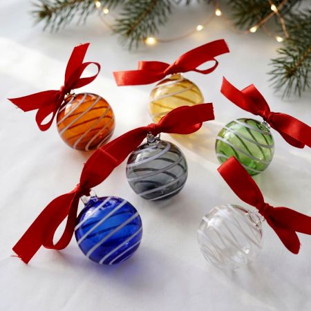 Multicolor Handmade Glass Christmas Ball Hanging Ornaments
