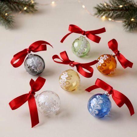 Handcrafted Multicolor Glass Christmas Ornament For Home Decor