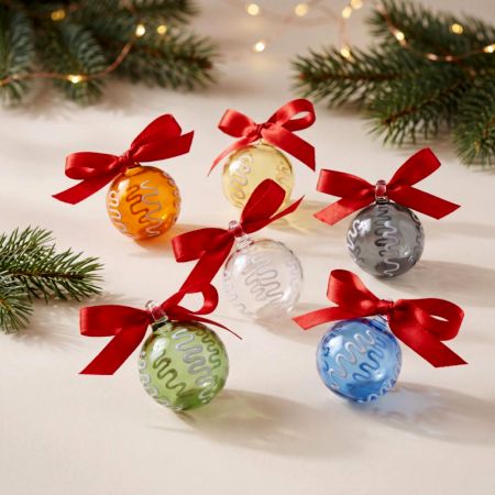 Multicolor Handcrafted Glass Christmas Ball Ornaments