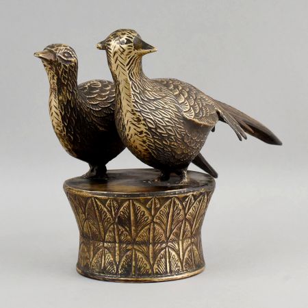 Handcrafted Brass Bird Figurine Decorative Vintage Sculpture