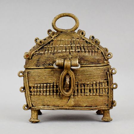 Handcrafted Brass Tribal Storage Chest Vintage Decorative Box
