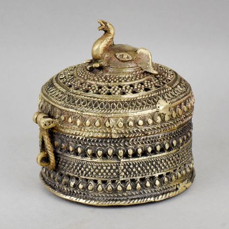 Handcrafted Brass Elephant Jewelry Box Vintage Keepsake