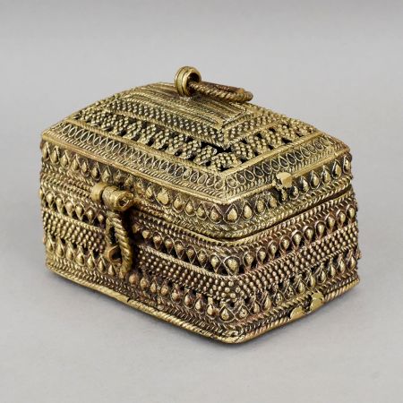 Handcrafted Brass Vintage Jewelry Box Decorative Storage Chest