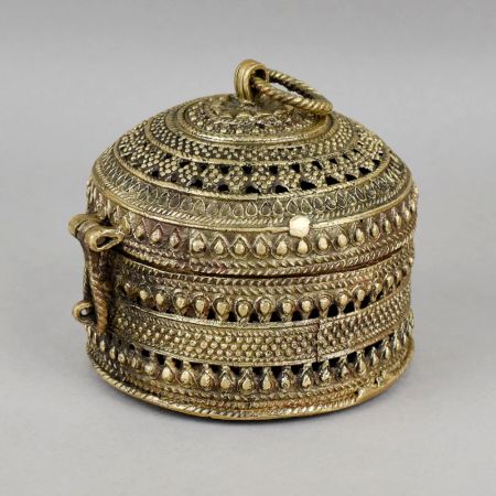 Handcrafted Brass Ornate Jewelry Box Vintage Decorative Storage