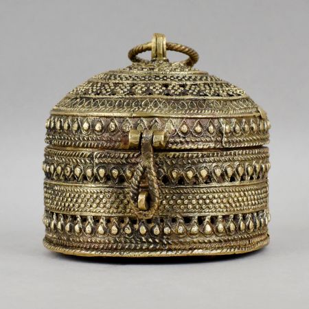 Handcrafted Brass Ornate Jewelry Box Vintage Decorative Storage