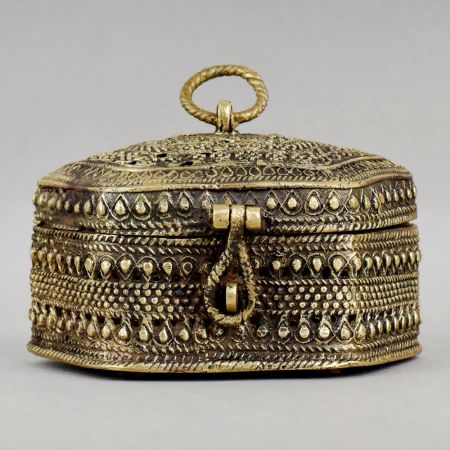 Handcrafted Brass Decorative Jewelry Box Ornate Storage Case
