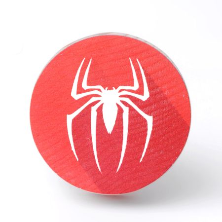 Handmade Pine Wood Spiderman Superhero Furniture Knob