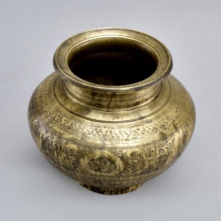 Handmade Brass Holy Water Pot for Hindu Rituals and Decor