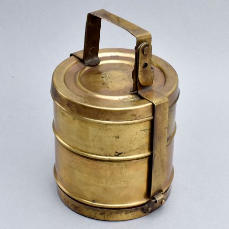 North Indian Handcrafted Brass Tiffin Box for Collection
