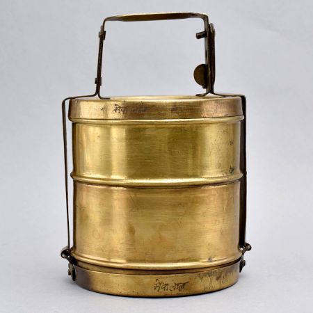 North Indian Handcrafted Brass Tiffin Box for Collection