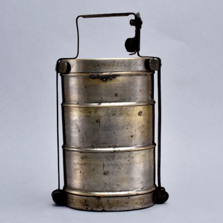 Vintage Brass Tiffin Box from North India for Decor