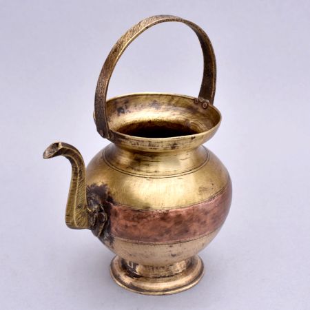 Vintage Handmade Holy Water Pot Made of Brass and Copper