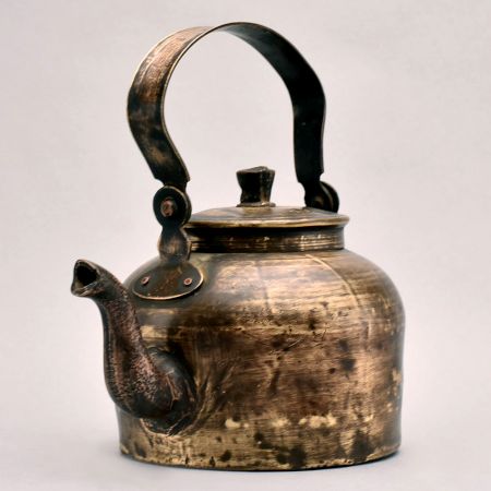 Handmade Gujarati Art Brass Kettle for Decoration
