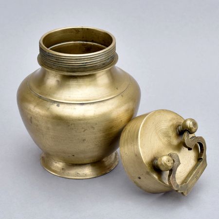 Vintage Brass Holy Water Ganga Jali Pot for Rituals