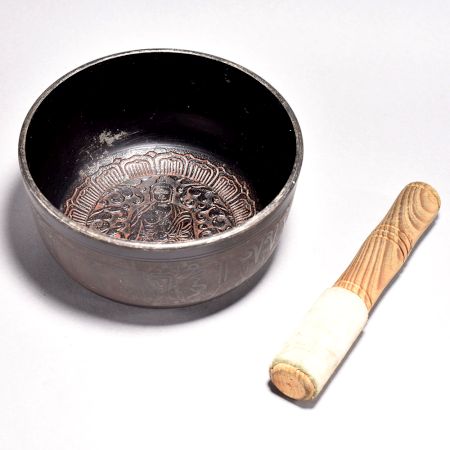 Vintage Finest Metal Om Singing Meditation Bowl for Decor