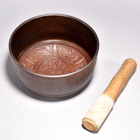 Decorative Metal Om Singing Bowl for Meditation