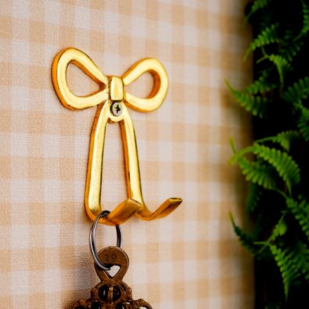 Gold Aluminium Bow Wall Hooks