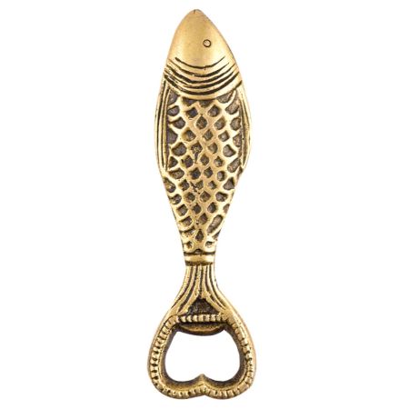 2 Pieces Brass Fish Bottle Opener Tribal Design