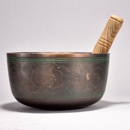 Beautiful Engraved Metal Om Singing Bowl for Home Decor