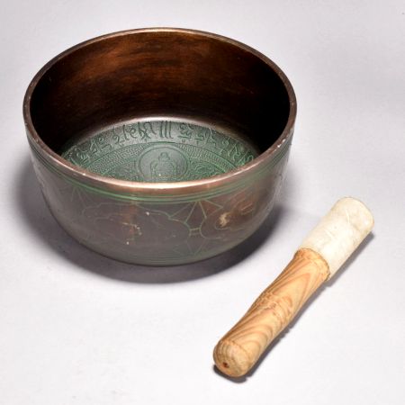 Beautiful Engraved Metal Om Singing Bowl for Home Decor