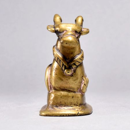 Handmade Brass Lord Nandi Figure in Maharashtrian Art