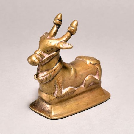 Vintage High-Quality Brass Lord Nandi Statue for Prayer Room