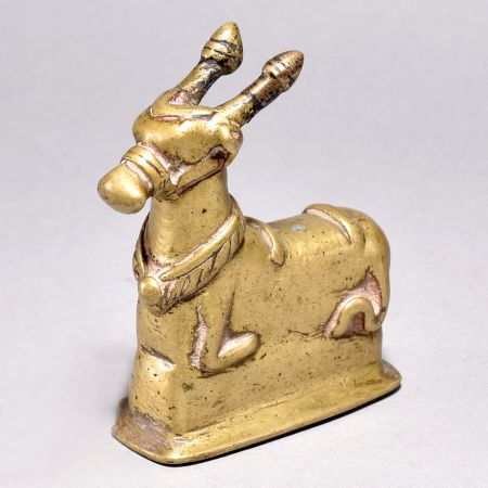 Vintage Finish Brass Lord Nandi Figure for Home Décor