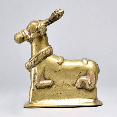 Vintage Finish Brass Lord Nandi Figure for Home Décor