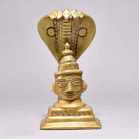 Vintage Brass Lord Shiva Statue in Maharashtrian Art for Decor