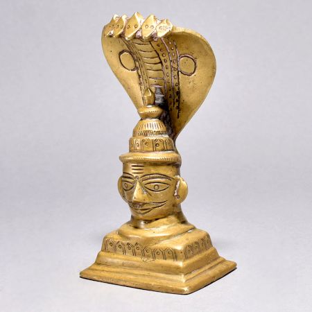 Vintage Brass Lord Shiva Statue in Maharashtrian Art for Decor