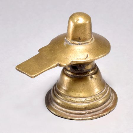 Hand Crafted Vintage Brass Shiva Lingam Statue for Prayer Room