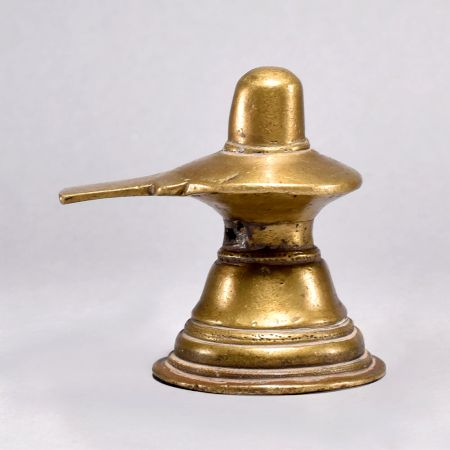Hand Crafted Vintage Brass Shiva Lingam Statue for Prayer Room